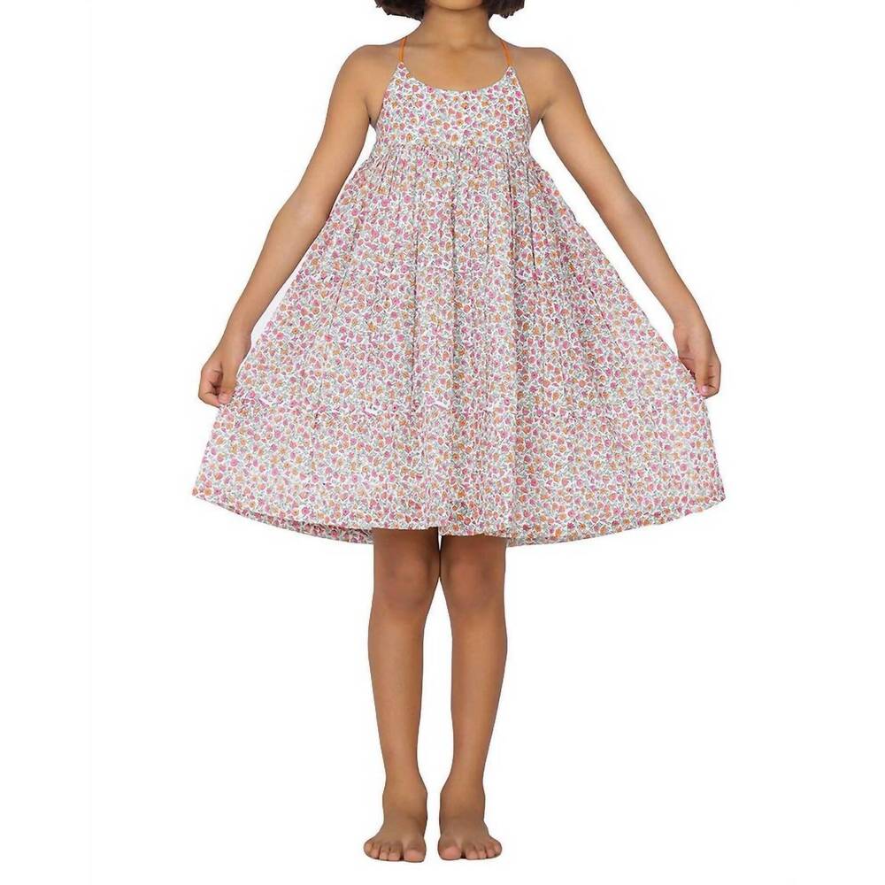 NEW LITTLE PAISLEY PEOPLE girl's mazzy dress in pink meadow